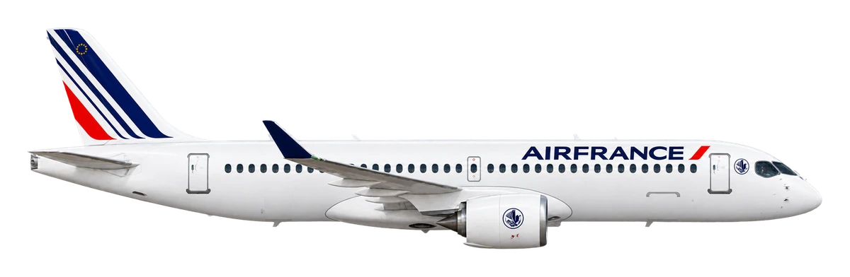 Airbus A220-300 in Air France livery, side profile