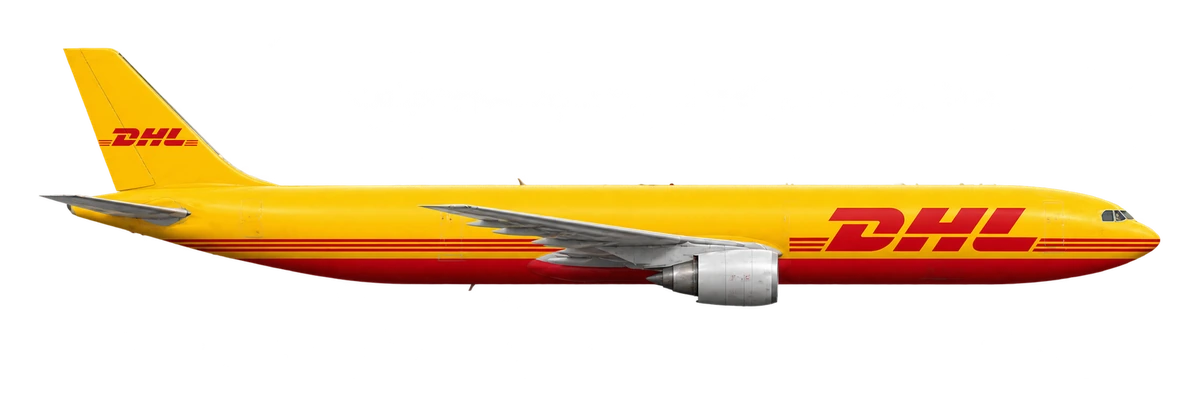 Airbus A300-600R in European Air Transport (DHL) livery, side profile