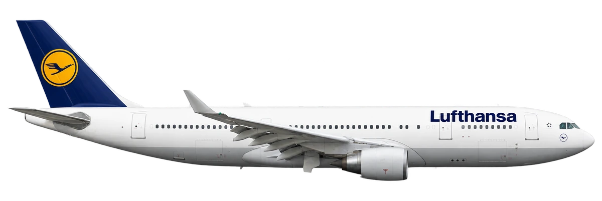 Airbus A300-600R in Lufthansa livery, side profile