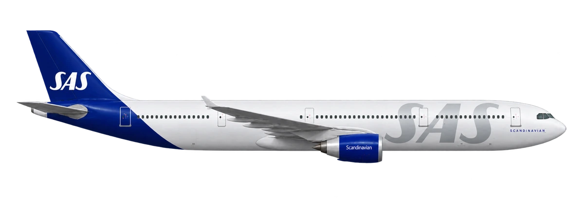 Airbus A300-600R in SAS Scandinavian Airlines livery, side profile