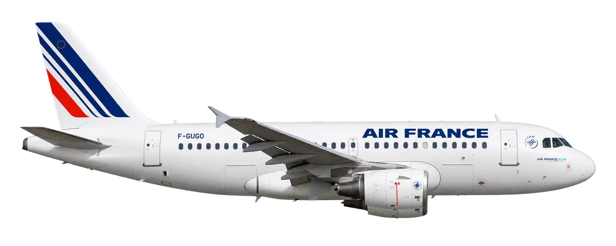 Airbus A318 in Air France livery, side profile