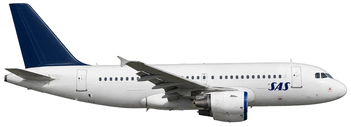 Airbus A318 in SAS Scandinavian Airlines livery, side profile