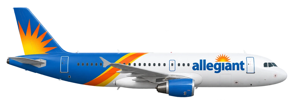 Airbus A319 in Allegiant Air livery, side profile