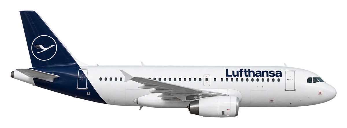 Airbus A319 in Lufthansa livery, side profile