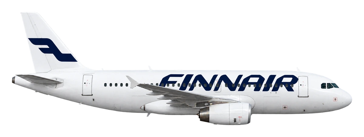 Airbus A319 in Finnair livery, side profile