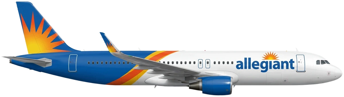 Airbus A320 in Allegiant Air livery, side profile