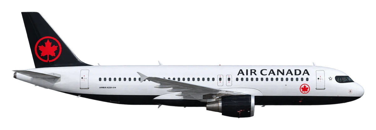 Airbus A320 in Air Canada livery, side profile
