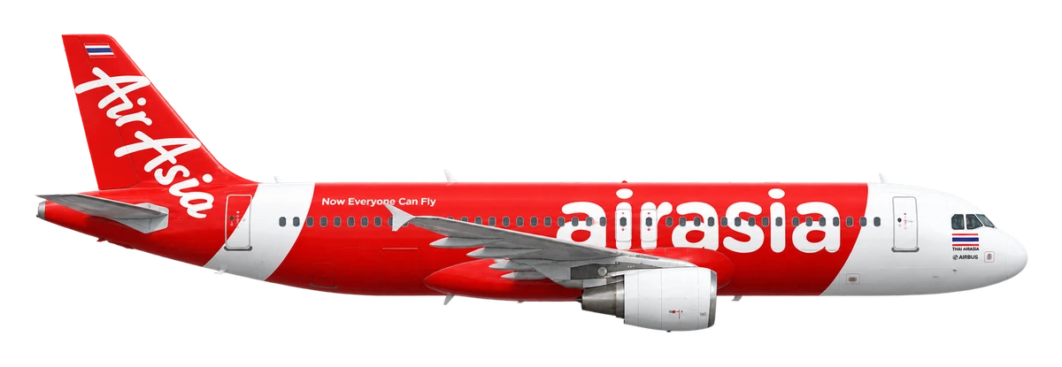 Airbus A320 in Thai AirAsia livery, side profile