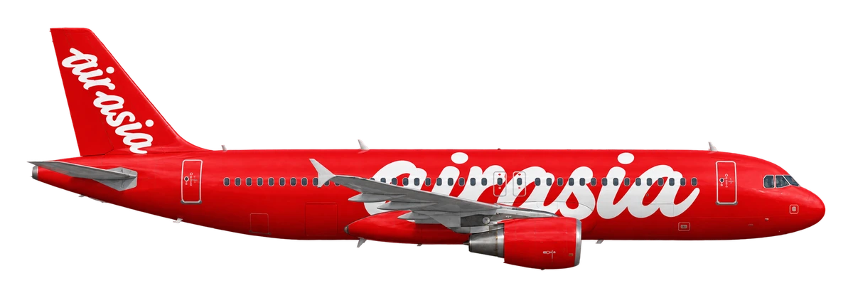 Airbus A320 in AirAsia livery, side profile