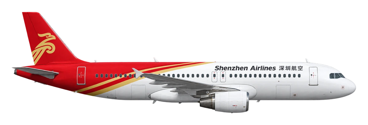 Airbus A320 in Shenzhen Airlines livery, side profile