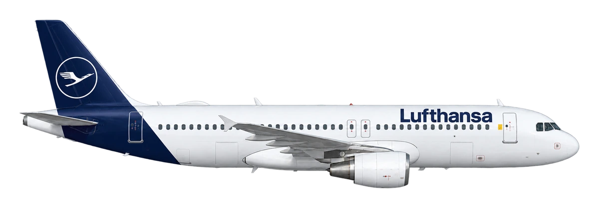 Airbus A320 in Lufthansa livery, side profile