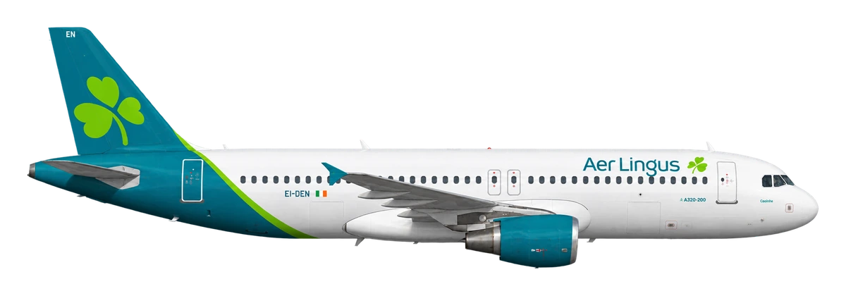 Airbus A320 in Aer Lingus livery, side profile