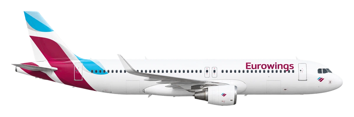 Airbus A320 in Eurowings livery, side profile