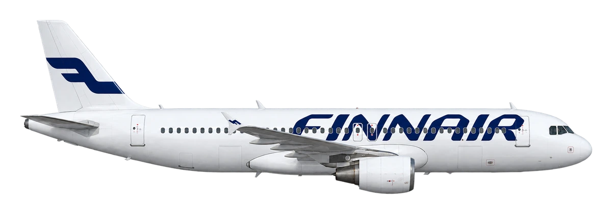 Airbus A320 in Finnair livery, side profile