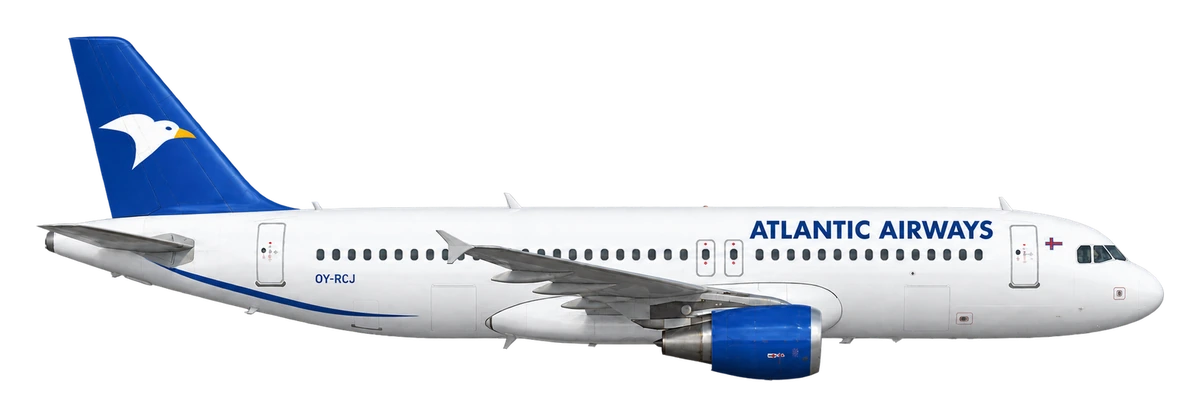 Airbus A320 in Atlantic Airways livery, side profile
