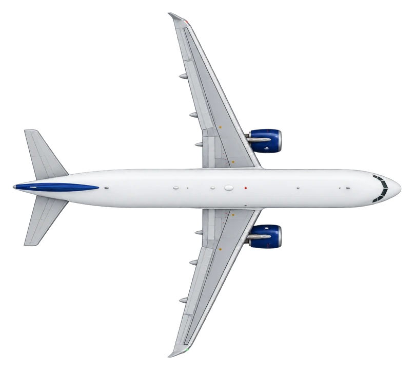 Airbus A320 in Atlantic Airways livery, top view