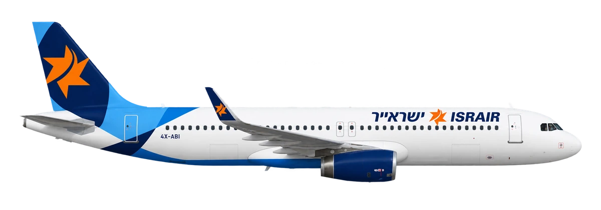 Airbus A320 in Israir livery, side profile