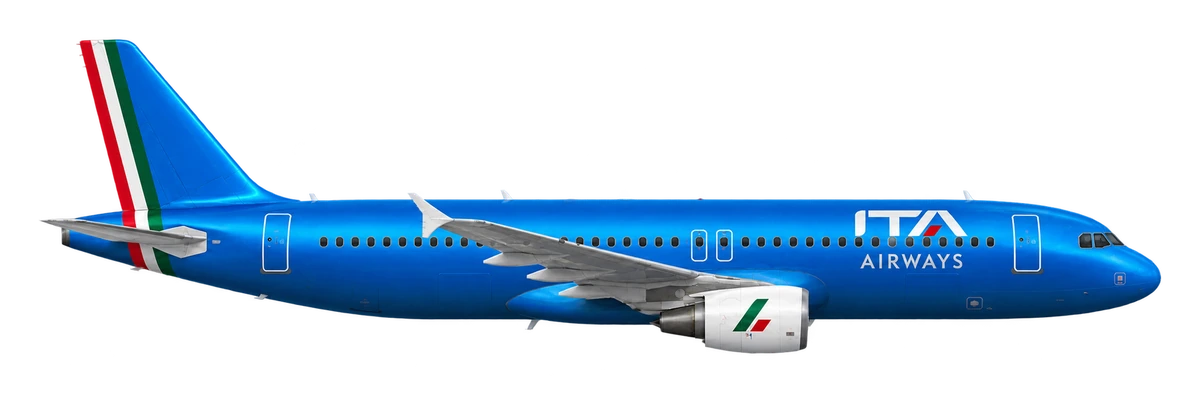 Airbus A320 in ITA Airways livery, side profile