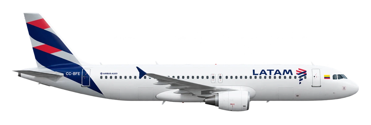 Airbus A320 in LATAM Airlines livery, side profile