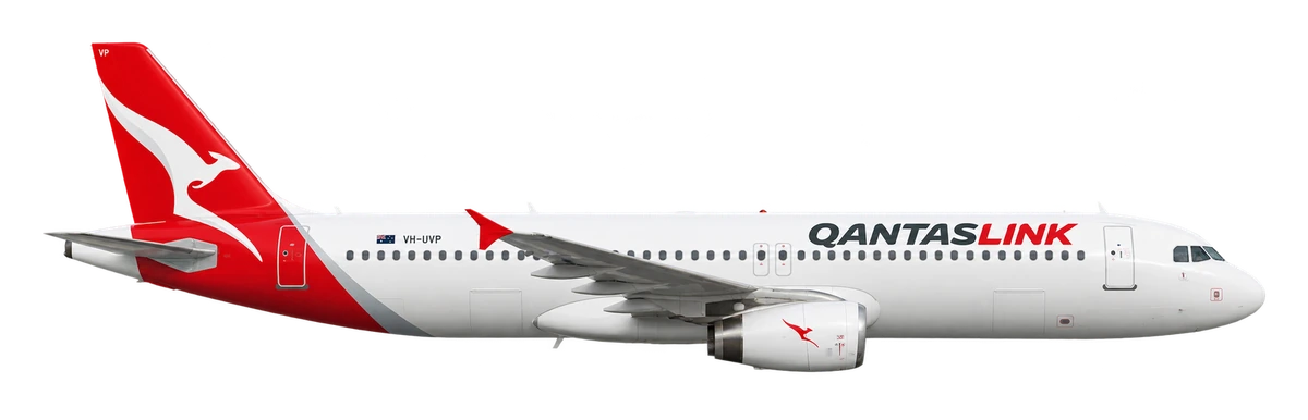 Airbus A320 in QantasLink livery, side profile