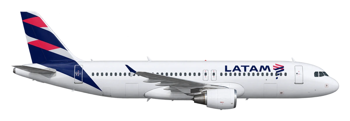 Airbus A320 in LATAM Brasil livery, side profile