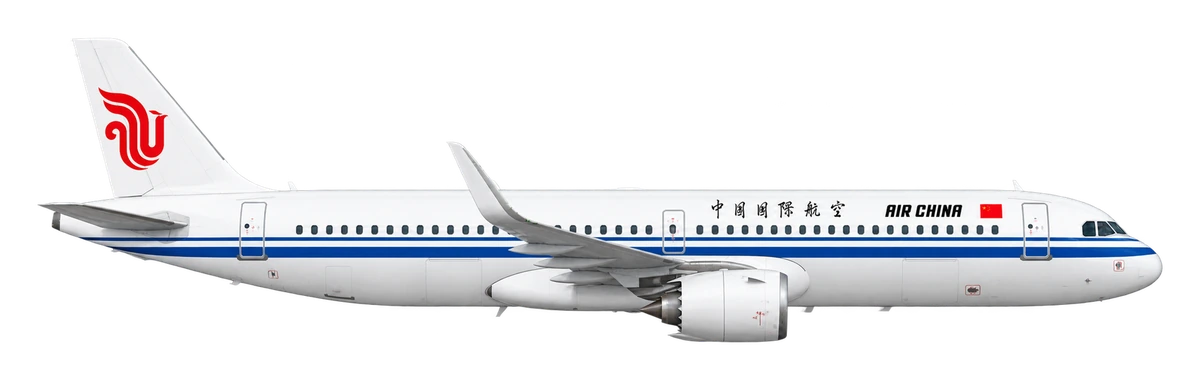 Airbus A320neo in Air China livery, side profile