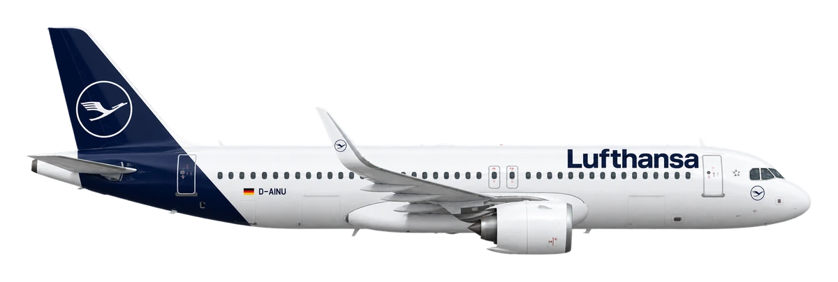 Airbus A320neo in Lufthansa livery, side profile