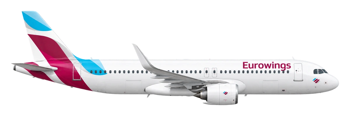 Airbus A320neo in Eurowings livery, side profile