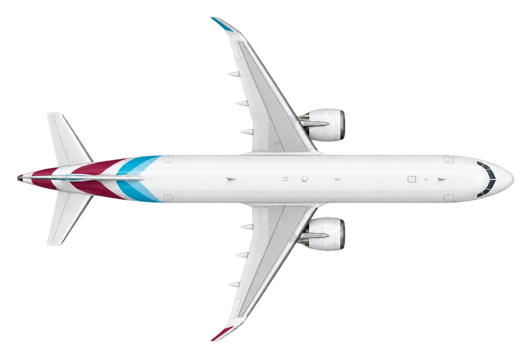 Airbus A320neo in Eurowings livery, top view