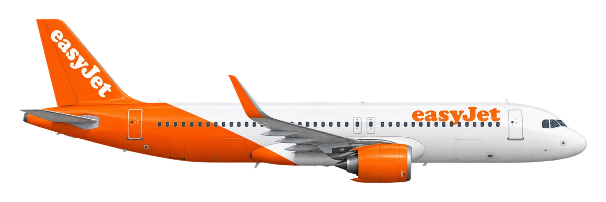 Airbus A320neo in easyJet livery, side profile