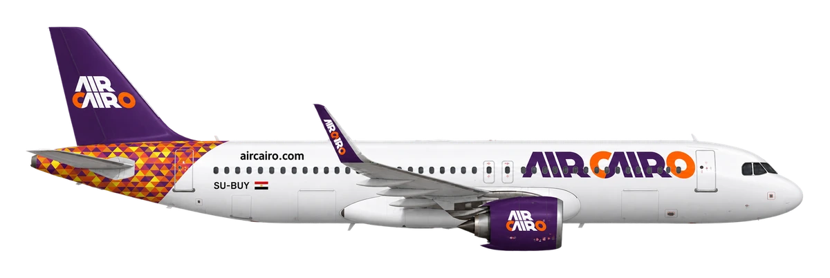 Airbus A320neo in Air Cairo livery, side profile