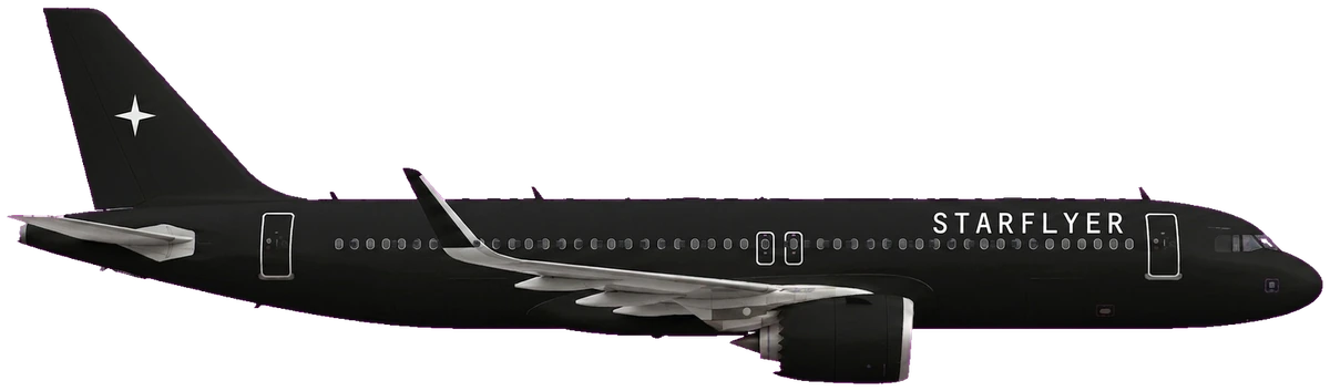 Airbus A320neo in StarFlyer livery, side profile
