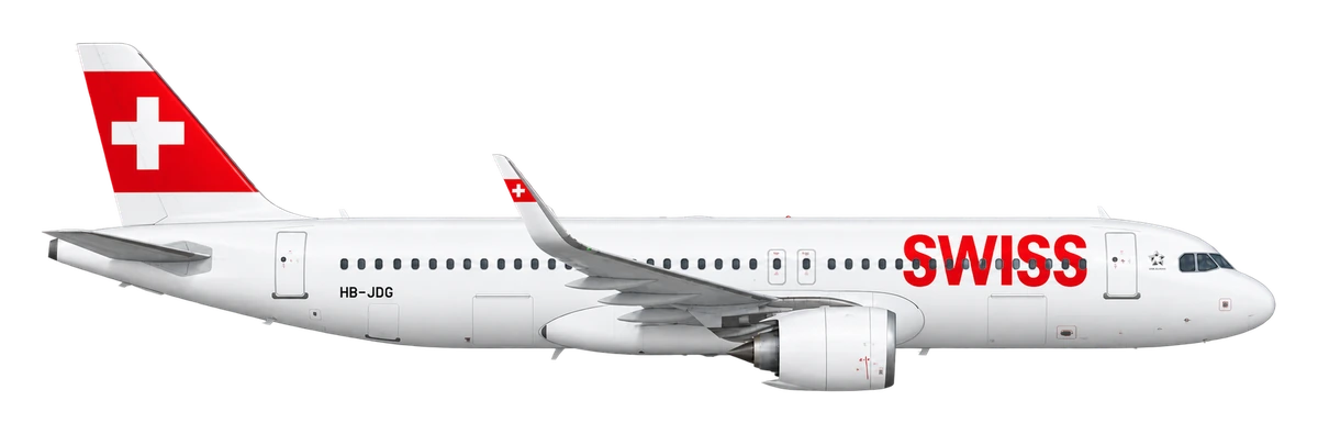 Airbus A320neo in Swiss International Air Lines livery, side profile