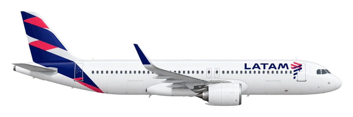 Airbus A320neo in LATAM Brasil livery, side profile