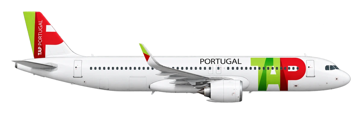 Airbus A320neo in TAP Air Portugal livery, side profile