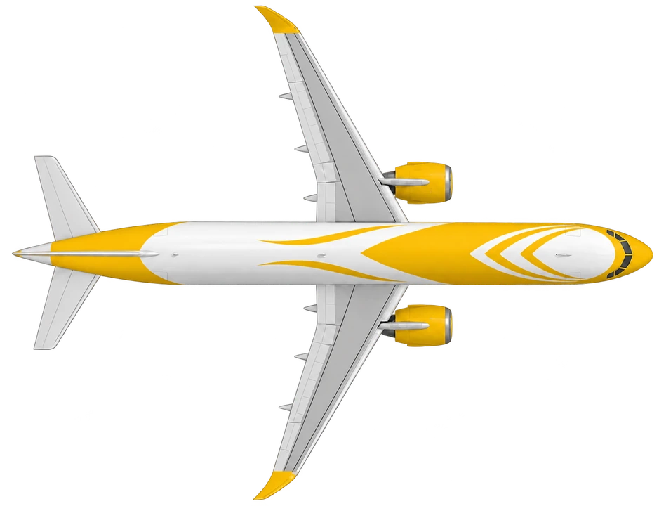 Airbus A320neo in Scoot livery, top view