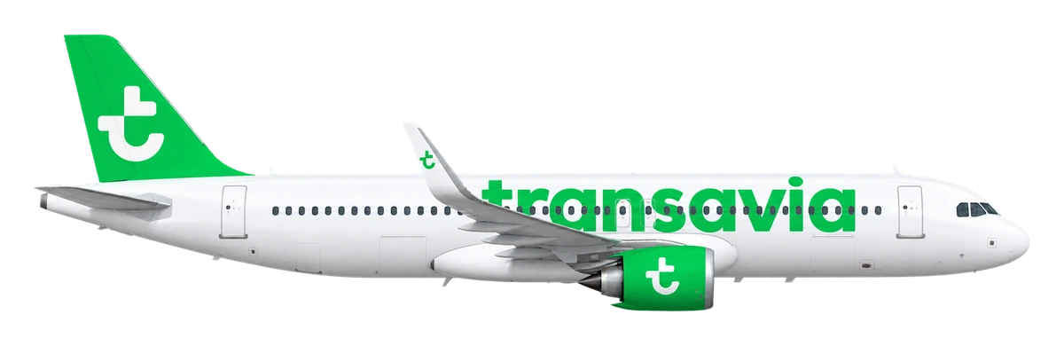 Airbus A320neo in Transavia France livery, side profile