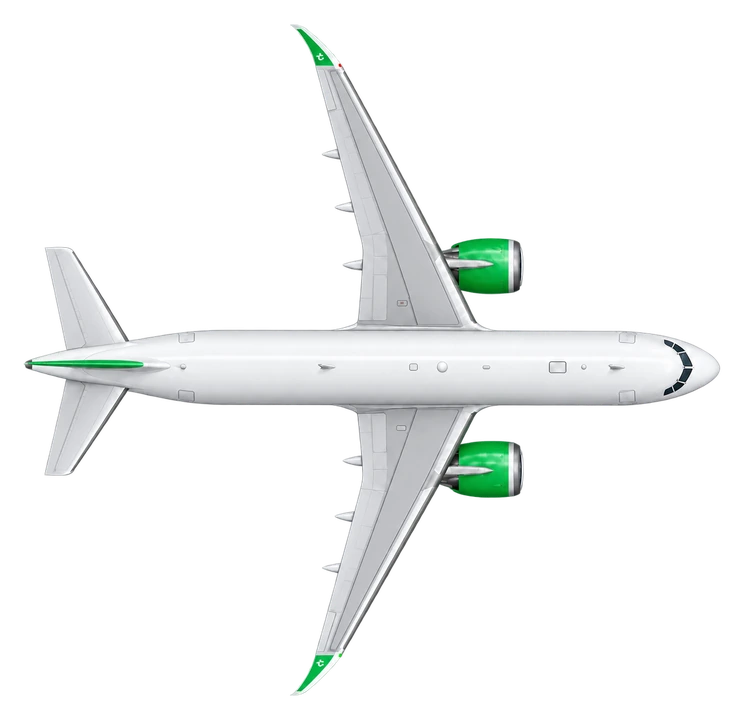 Airbus A320neo in Transavia France livery, top view