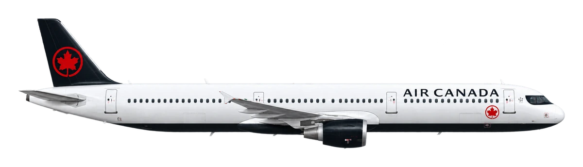 Airbus A321 in Air Canada livery, side profile