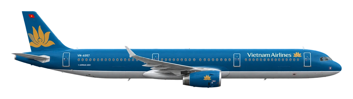 Airbus A321 in Vietnam Airlines livery, side profile