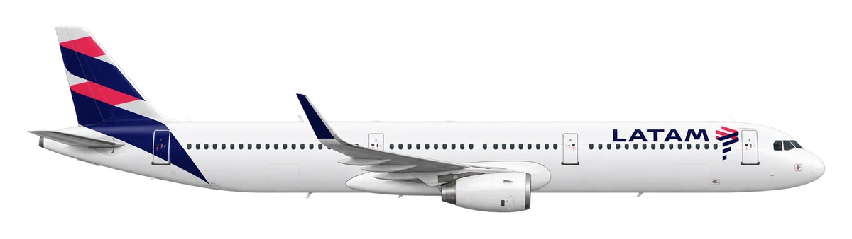 Airbus A321 in LATAM Brasil livery, side profile