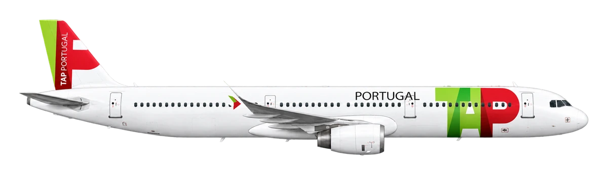 Airbus A321 in TAP Air Portugal livery, side profile