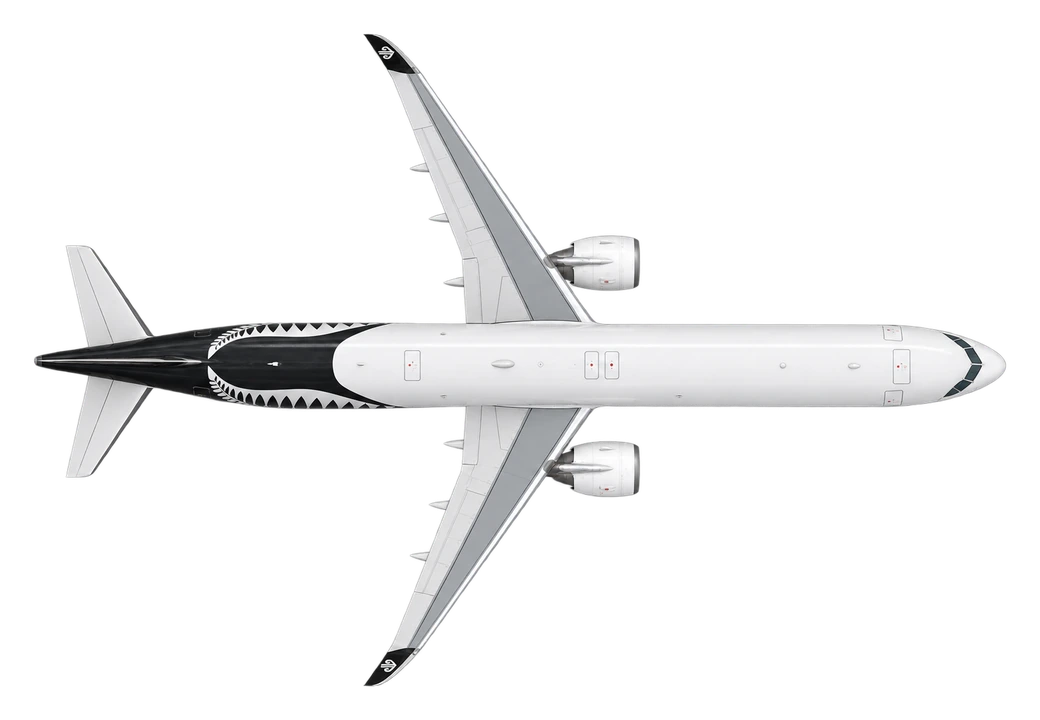 Airbus A321neo in Air New Zealand livery, top view