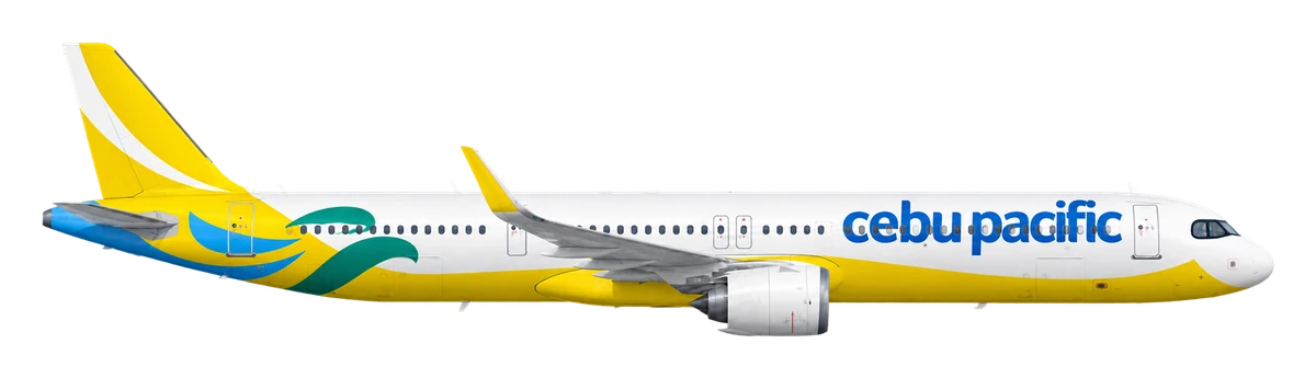 Airbus A321neo in Cebu Pacific livery, side profile
