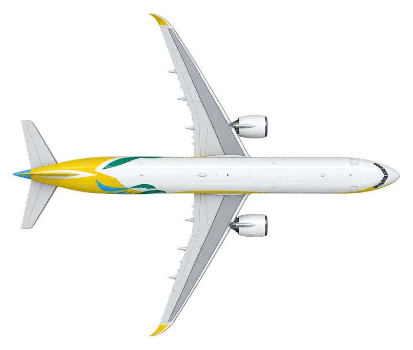 Airbus A321neo in Cebu Pacific livery, top view