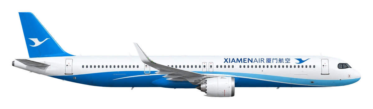 Airbus A321neo in XiamenAir livery, side profile