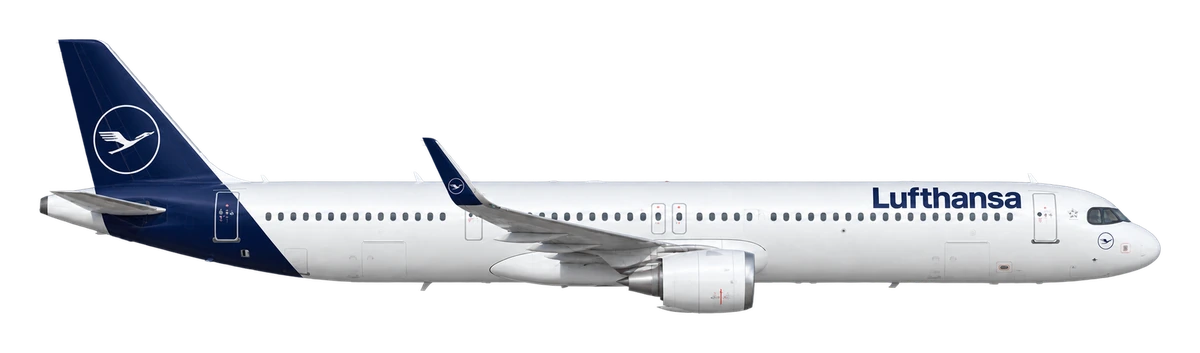 Airbus A321neo in Lufthansa livery, side profile