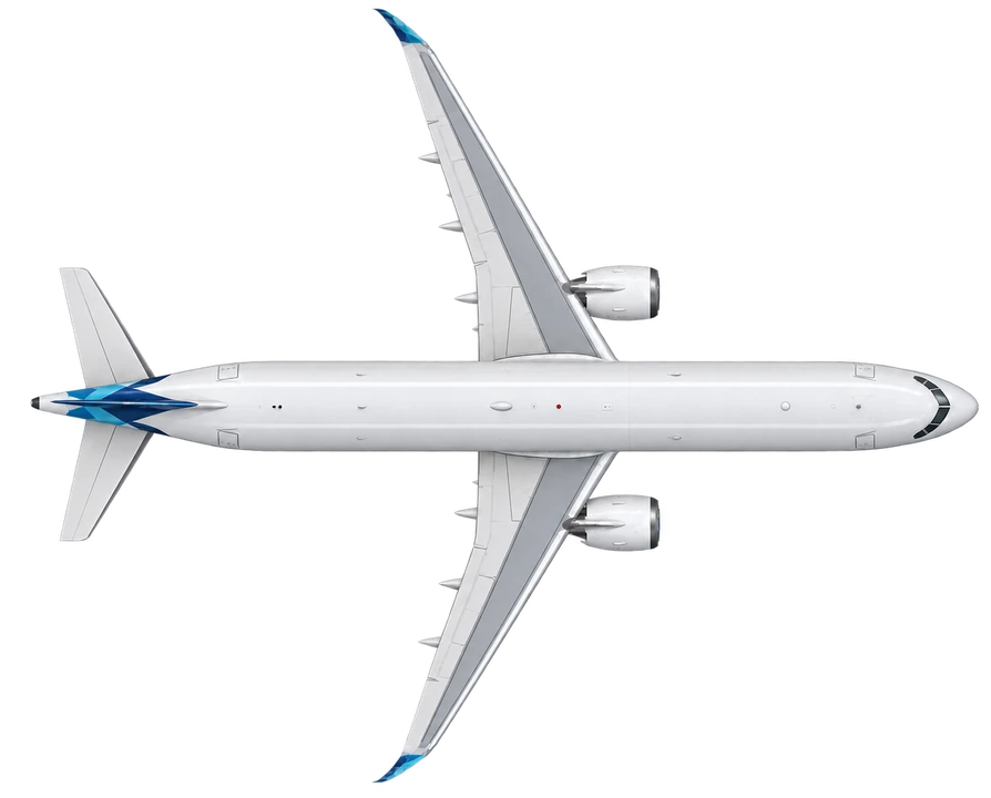 Airbus A321neo in Azores Airlines livery, top view