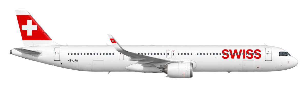 Airbus A321neo in Swiss International Air Lines livery, side profile