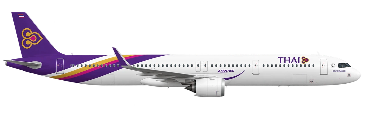 Airbus A321neo in Thai Airways livery, side profile
